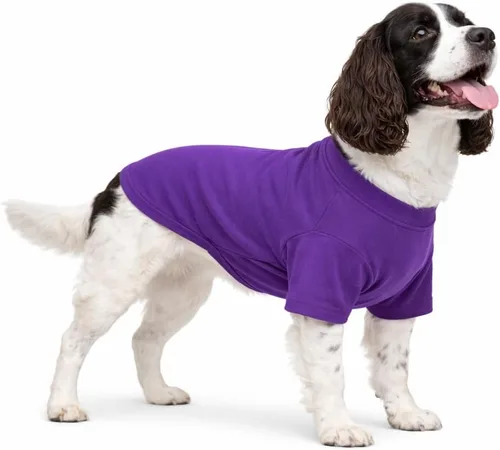 Lovelonglong Ropa para mascotas, disfraces para perros, camiseta básica en blanco para perros medianos y grandes, color morado XXL Púrpura