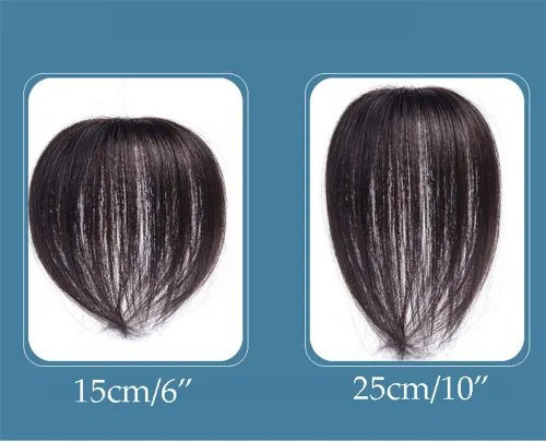 Miniatura 3 de Toppers de cabello humano con clip para mujer con punto calvo, base redonda de 360 grados para la frente, piezas de pelo tipo tupé, 6 pulgadas, negro