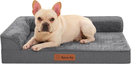 Miniatura 13 de Rainmr Camas ortopédicas para perros grandes, camas de espuma viscoelástica para perros de tamaño grande, funda extraíble lavable, parte inferior