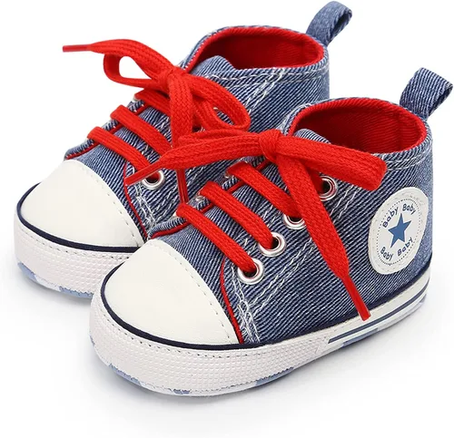 Miniatura 102 de KIDSUN zapatos deportivos altos hasta el tobillo para bebés, niños y niñas con suela antideslizante, suaves, para recién nacidos, zapatos