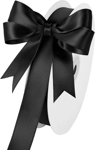 Miniatura 344 de Cinta de satén blanca antigua de doble cara de 1-1/2 pulgadas x 50 yardas, cinta de poliéster para envolver regalos, día de San Valentín, bodas