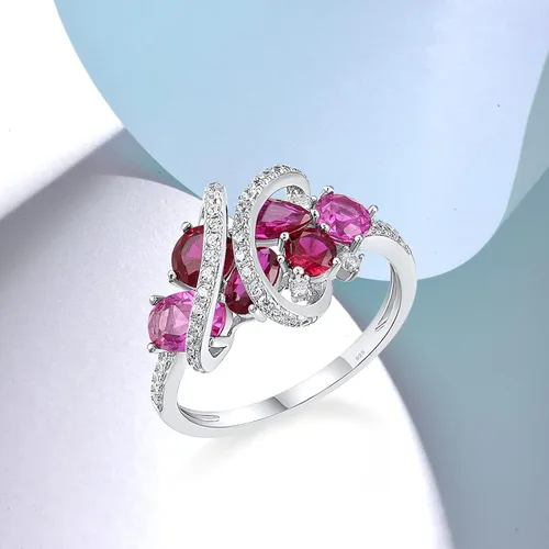 Miniatura 3 de Santuzza Anillo giratorio de plata de ley 925 Anillos de circonita cúbica blanca