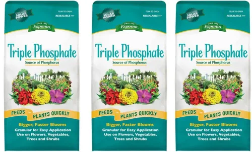 Espoma Fertilizante triple fosfato 0-45-0, bolsa de 6.5 libras. Promueve el crecimiento de raíces y la floración en todas las plantas con flores,