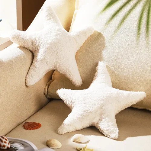 Miniatura 3 de Yuntau 2 almohadas con forma de estrella de mar de 11.8 pulgadas, cojines de felpa abrazables, decoración de habitación para cumpleaños, dormitorio