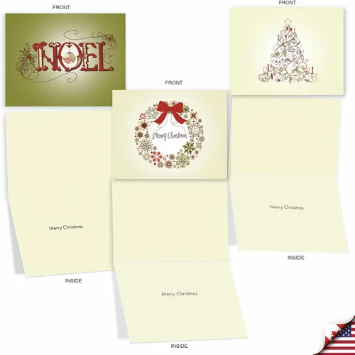 Miniatura 4 de The Best Card Company - 10 tarjetas navideñas de felicitación con sobres - Tarjetas festivas y divertidas surtidas para las vacaciones