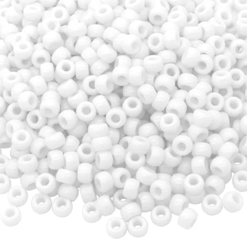 Miniatura 29 de 1000Pcs Cuentas de Pony 9mm Verde Plástico Barril Cuentas de Pony para Collar, Cuentas de Pelo para Trenzas, Cadena de Llavero, Fabricación