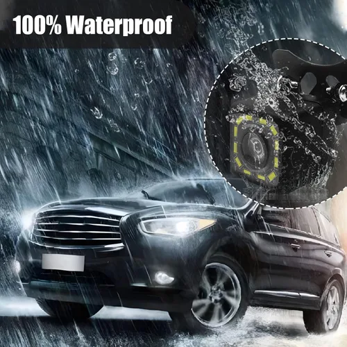 Miniatura 3 de QUICTO - Cámara de respaldo para auto, impermeable, ultra HD, 12 LED, visión nocturna, vista trasera, cámara de ángulo amplio de 170°, marco largo