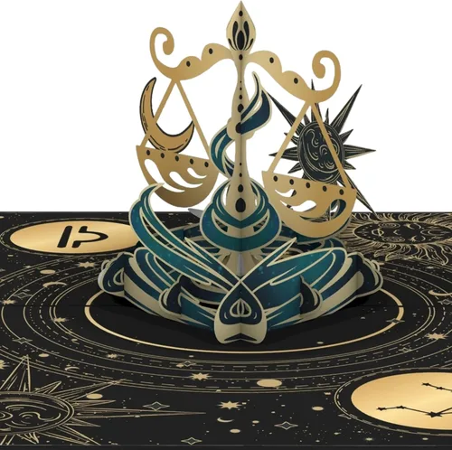Miniatura 9 de iGifts And Cards Tarjeta emergente de cumpleaños del zodiaco Géminis, felicitación del horóscopo 3D con tarjeta de notas y sobre, constelación