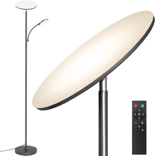 Miniatura 11 de Lámparas de pie Marctronic para sala de estar, lámpara de pie LED de 44W/4500LM súper brillante 2 en 1 con control remoto, atenuable sin escalones