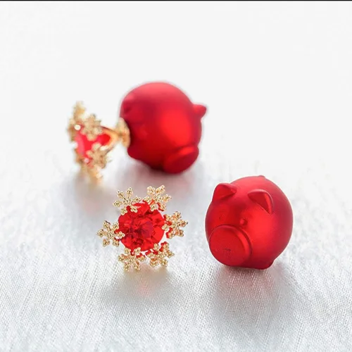 Miniatura 2 de Happyyyami - Pendientes de plata de ley con diseño de copo de nieve