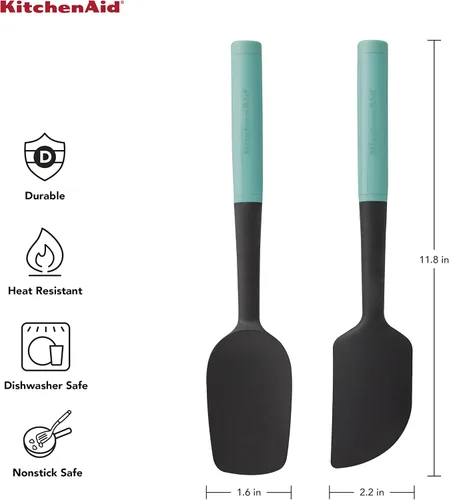 Miniatura 3 de KitchenAid Juego de espátulas universal, 2 piezas, Aqua Sky
