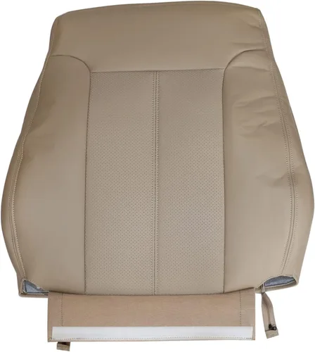 Miniatura 6 de Priprilod Funda de Asiento de Reemplazo de Microfibra de Cuero Perforada Color Marrón Claro para Conductor y Pasajero, con Respaldo Reclinable