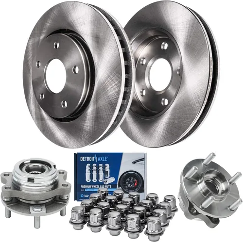 Miniatura 16 de Detroit Axle - Kit de frenos para Volkswagen Beetle Golf City Jetta Frenos de Disco Rotores Pastillas de Freno de Cerámica Reemplazo : Rotores