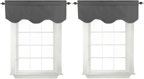 Miniatura 42 de Turquoize - Cenefa opaca para ventanas de cocina/baño/sala de estar/dormitorio con aislamiento térmico, cenefa festoneada con bolsillo para Aqua