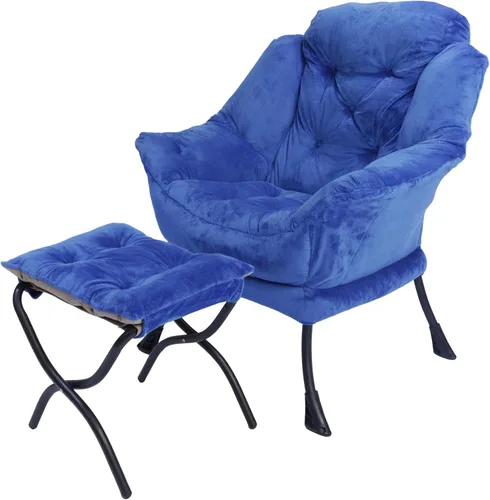 Miniatura 12 de Silla reclinable con otomana plegable, sillas de sala de estar, silla de salón contemporánea de acento, silla de sofá de ocio con marco de acero