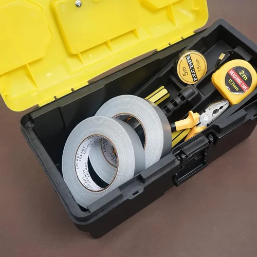 Miniatura 7 de Cinta adhesiva de 1 pulgada x 40 yardas, 2 rollos, plata y gris, resistente, sin residuos, impermeable para embalaje, uso industrial y profesional