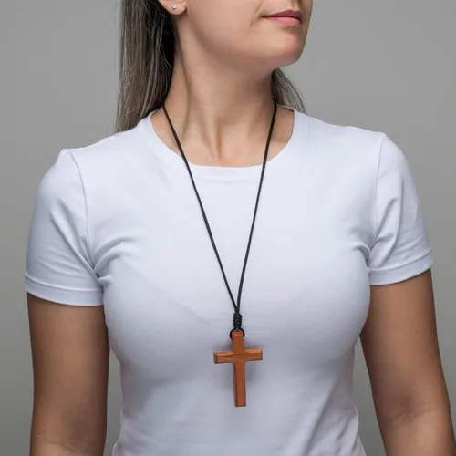Miniatura 5 de Intercession crucifijo de madera con cuerda hecho en Brasil