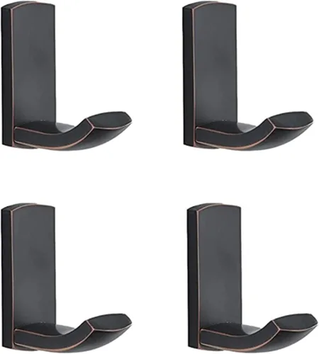 Miniatura 8 de WINCASE Gancho para toallas de latón antiguo, ganchos para bata de pared de baño, montaje vintage, ganchos rústicos para ropa de baño, paquete de 4