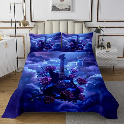 Miniatura 66 de Castle Fairy Cowboy Boots Bedspread Twin Size Bohemia Musical Guitar Coverlet Set Boys Bedroom Present Western Rustic Cowgirl Decor Bedding Set