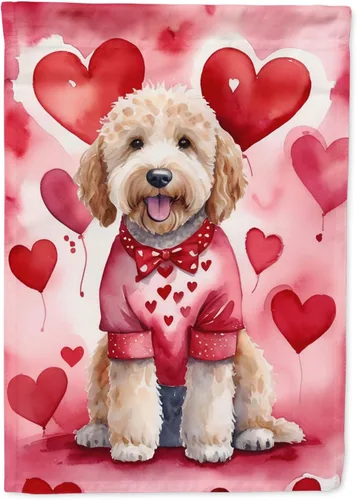 Miniatura 219 de Caroline's Treasures DAC5292CHF - Bandera de Border Collie My Valentine House para porche, grande, con manga para porche, para colgar en la pared