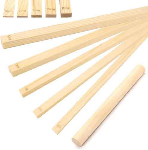 Juego de 11 barras guía de profundidad para cerámica y rodillo de madera, 0.118 in, 0.197 in, 0.276 in, 0.394 in y 0.472 in, tiras de grosor para