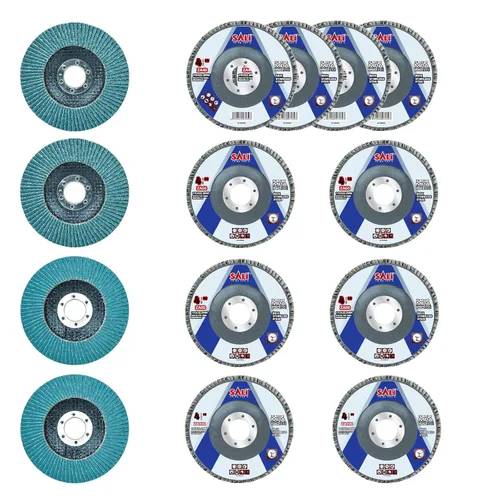 Miniatura 16 de Sali Paquete de 10 Discos de Láminas de Circonia Grano 40 de 4.5" x 7/8 Pulgadas Disco de Lijado Tipo Bisel #29 Grado Premium e Industrial Rueda
