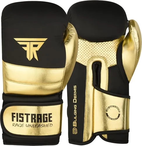 Miniatura 9 de FISTRAGE Guantes de boxeo de cuero metálico para entrenamiento de MMA, Muay Thai, Kick Boxing, Sparring, bolsa pesada, guantes de entrenamiento