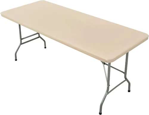 Miniatura 34 de Mantel Cuadrado Elástico Ajustable, Cubierta de Mesa de Poliéster Resistente al Viento, Mantel Resistente a Rayones y Lavable para Mesas Plegables