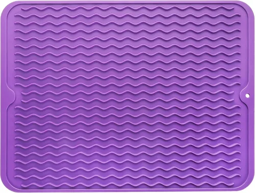 Miniatura 149 de MicoYang Alfombrilla de silicona para secado de platos para múltiples usos, fácil de limpiar, ecológica, resistente al calor, alfombrilla
