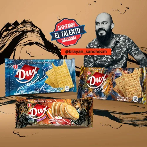 Miniatura 7 de Dux Sandwich Crackers (paquete de 18) con sabor a crema de queso blanco, Snack Crackers Galletas Dux con sabor a Queso blanco Colombian crakers.