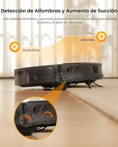 Miniatura 9 de Robot aspirador y trapeador combinado, aspiradora robótica de 5000 Pa, robot de vacío de 180 minutos de funcionamiento con control
