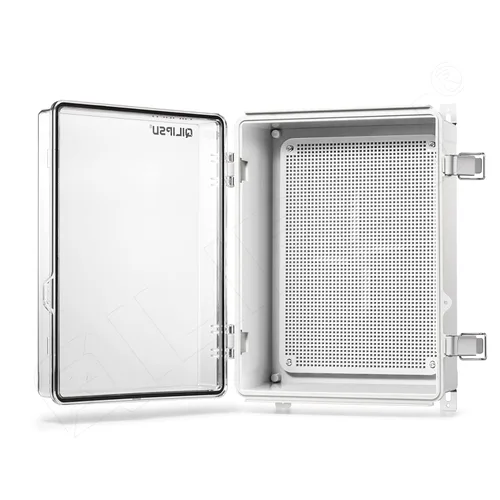Miniatura 10 de QILIPSU - Caja de conexiones de acero inoxidable con tapa, bisagras y placa de montaje, universal, impermeable IP67, plástico ABS, gris, recinto
