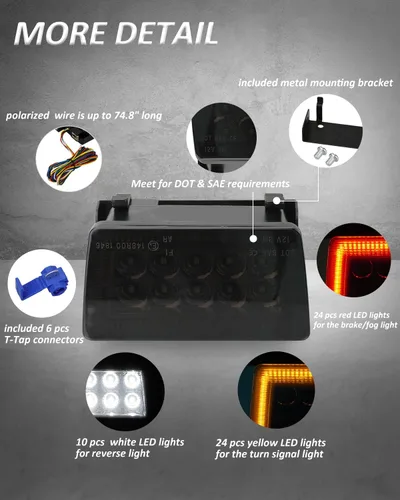 Miniatura 2 de Bestview 5 en 1 Kit de ensamblaje de luces antiniebla LED traseras Compatibles para Subaru WRX STI Impreza XV Crosstrek 2011-2021, función como