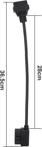 Miniatura 6 de OBD-ii Obd2 16pin macho a hembra extensión cable de diagnóstico extensor 11.8 in 23.6 in 39.4 in (tipo 1 (11.8 in)