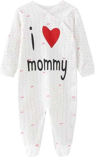 Miniatura 3 de Conjunto de 4 pijamas para bebés y niñas de una sola pieza de algodón para recién nacidos, conjunto de 4