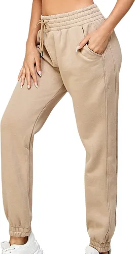 Miniatura 44 de IUUI Pantalones deportivos de cintura alta para mujer, con bolsillos, de algodón, holgados, atléticos