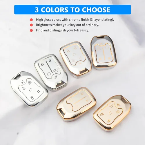 Miniatura 6 de QBUC Funda para llavero Chevy, funda para llavero para Chevy Suburban Tahoe, GMC, Sierra, Acadia, Terrain, Silverado, protector de llavero para 1500