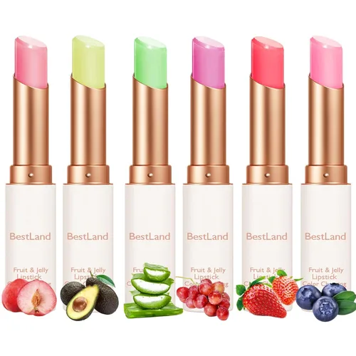Miniatura 16 de BestLand - Set de 3 piezas/conjunto de lápiz labial de gelatina floral, bálsamo hidratante que cambia de temperatura, color mágico que cambia, 3