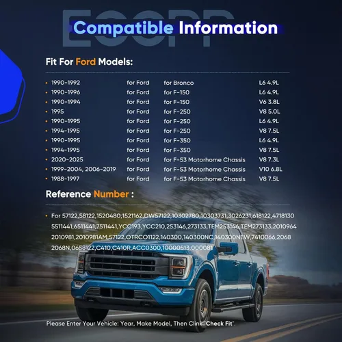 Miniatura 2 de ECCPP Compresor de aire con embrague 1990-1995 para Ford F-150 F-250 F-350 F-53 Autocaravana 4.9L 7.5L Compresor de aire AC