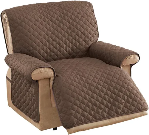Miniatura 13 de Collections Etc - Funda protectora acolchada, reversible y resistente a derrames para muebles con lazos - Cubre el fondo del asiento, el respaldo