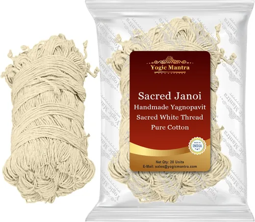 Miniatura 3 de Yogic Mantra Janeu Thread Yagnopavit Paquete de 5 Hilo sagrado Janoi Sagrado Hilo Upanayana Sanskara Janaeu Puja Janeva espiritual