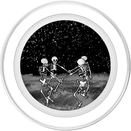 Miniatura 2 de Skeletons Dancing Night Sky Cool Goth Aesthetic Halloween PopSockets MagSafe PopGrip para iPhone