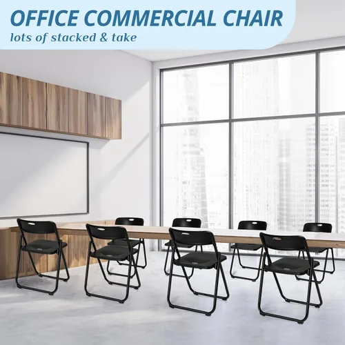 Miniatura 7 de Karl home 4 Sillas Plegables, Silla de Plástico Plegable Ligera de 300 LBS, Marco de Metal Reforzado Fácil de Plegar y Almacenar para Interiores