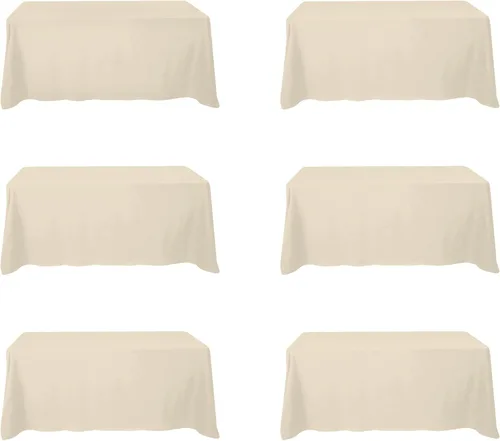 Miniatura 88 de BRILLMAX 6 Pack de Manteles Azul Marino para Mesas Rectangulares de 8 Pies 90 x 156 Pulgadas - 8 pies Mantel Rectangular a Granel de Lino