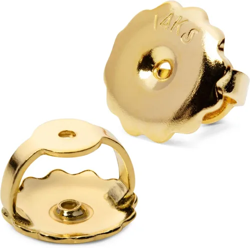 Miniatura 16 de Everyday Elegance Pendientes sólidos de oro blanco de 14 quilates con dos piezas de repuesto para parte trasera de arete Tornillo roscado para par