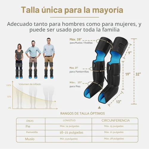 Miniatura 6 de FIT KING Masajeador de botas de compresión de aire para piernas y pies para circulación de pie a muslo para aliviar el dolor, hinchazón, edema