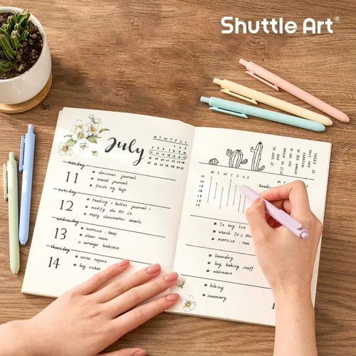 Miniatura 5 de Shuttle Art Paquete de suministros escolares y de trabajo, paquete de 11 bolígrafos de tinta de gel suave en tinta negra, punta de 0.020 in +