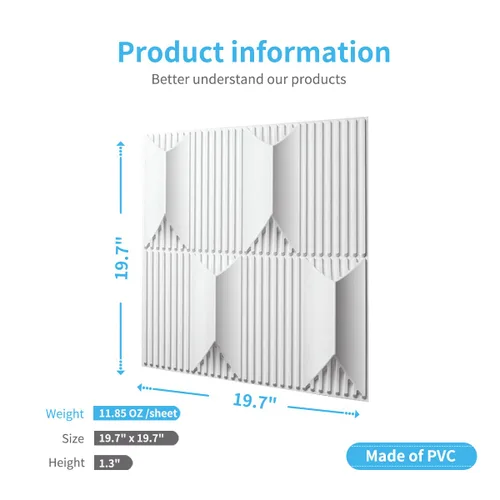 Miniatura 6 de Art3dwallpanels Panel de pared 3D de PVC para decoración de pared interior, 19.7 x 19.7 pulgadas, paneles de pared 3D de PVC, paneles de pared