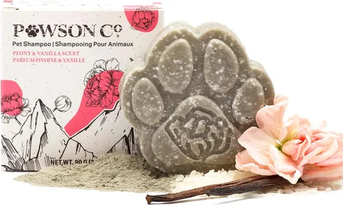 Pawson - Barra de champú para perros, champú natural para mascotas con agua de arroz y aloe para animales, esenciales para cachorros, aroma a