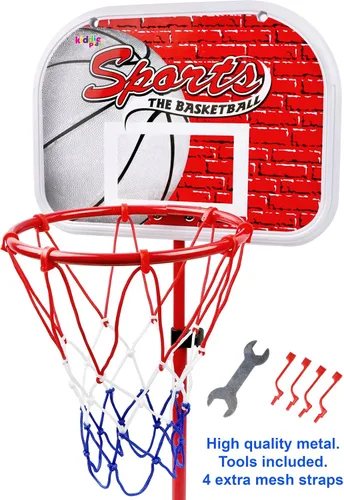 Miniatura 2 de Kiddie Play - Juego de aro de baloncesto para niños con 3 bolas Soporte de altura ajustable de 2 a 4 pies para jugar en interiores y exteriores